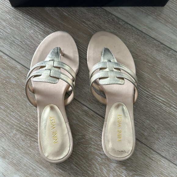 Nine West Gold Strappy Sandals - Picture 3 of 8